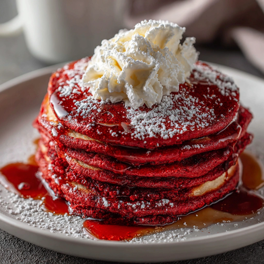 Red-Velvet Pancakes: Indulge in this Delightful Treat!