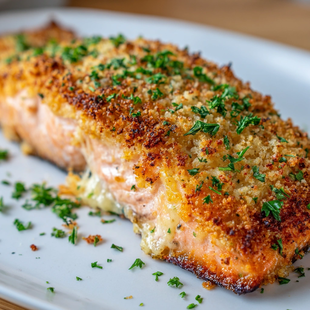 Crispy Parmesan Crusted Baked Salmon will amaze you!