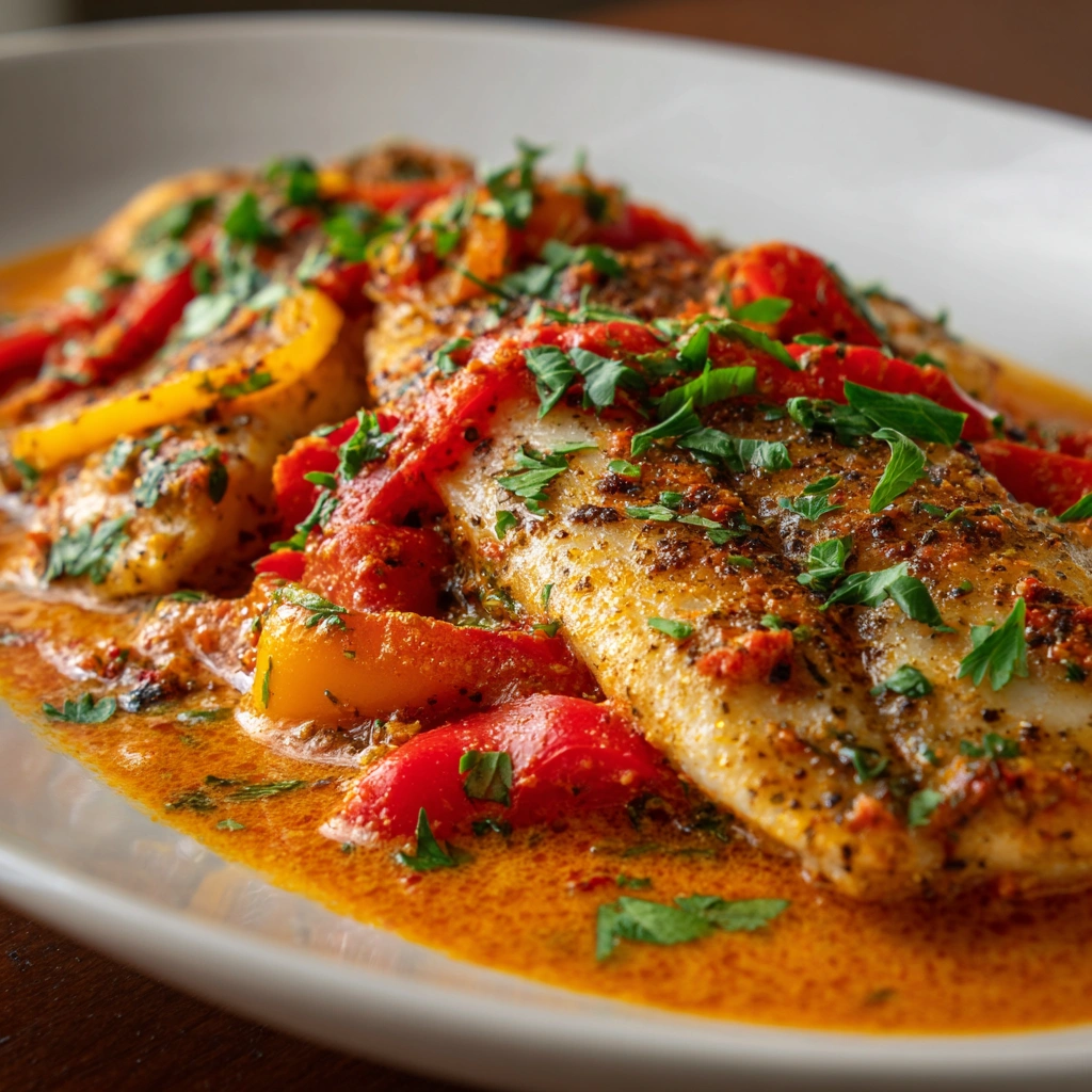 Tilapia in Roasted Pepper Sauce: A Flavorful Delight!