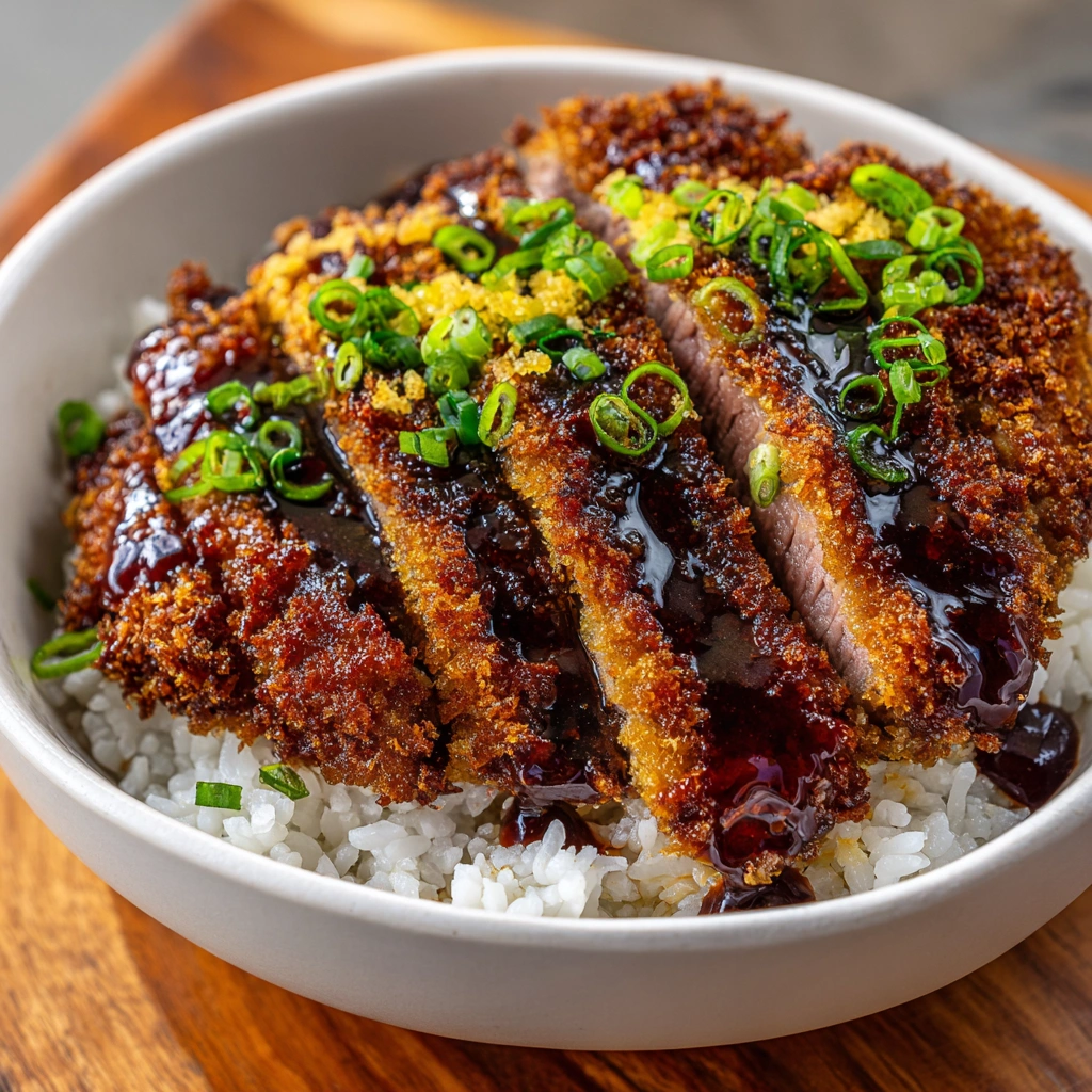 Irresistible Beef Katsu Bowls with Tonkatsu Sauce Await!