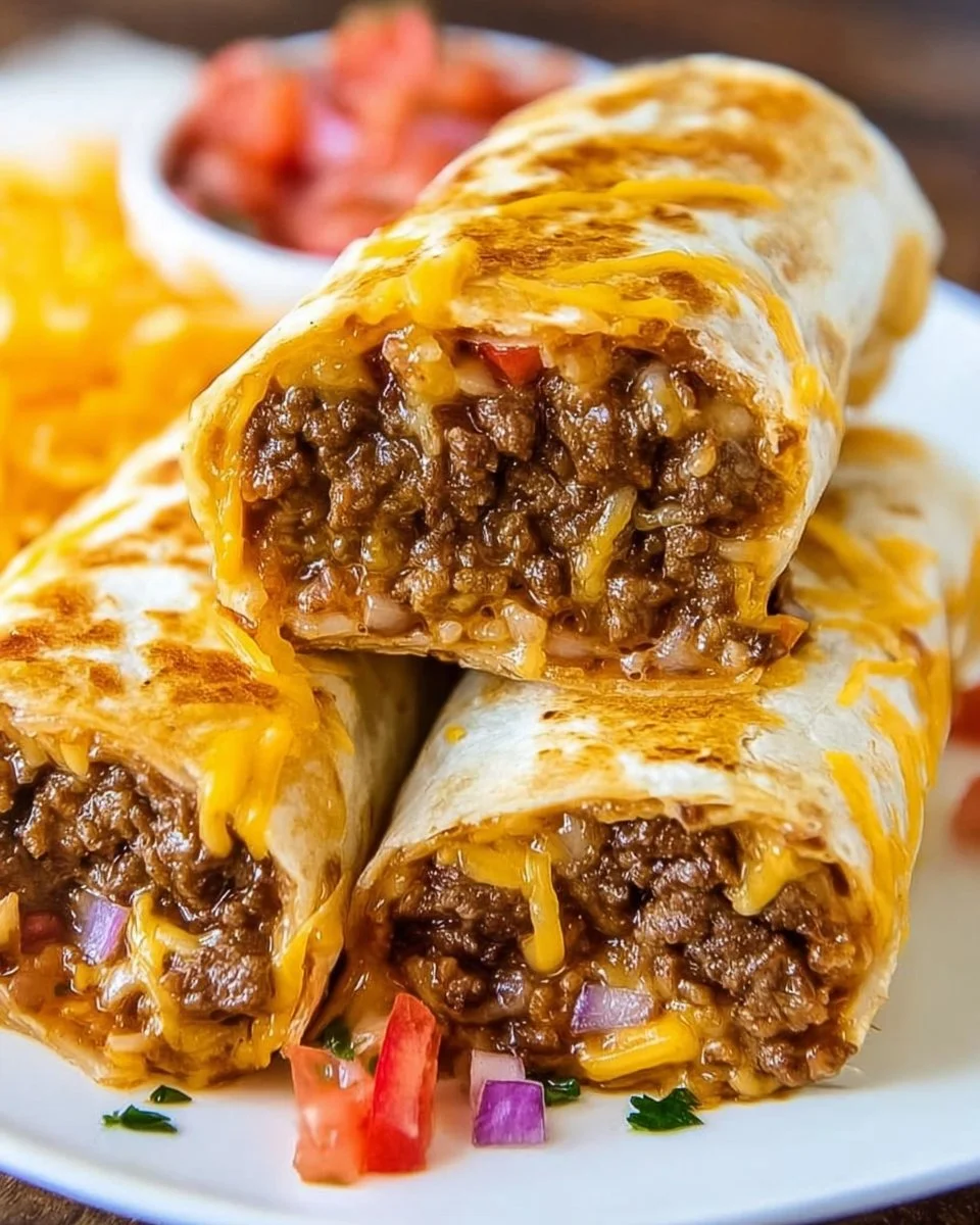 Cheesy Beef Burritos