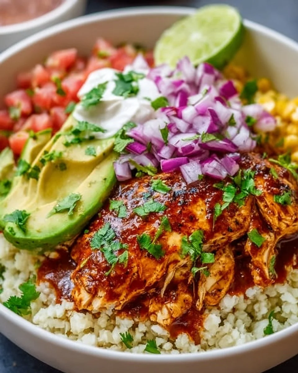 Chicken Enchilada with Cauliflower Rice Bowls