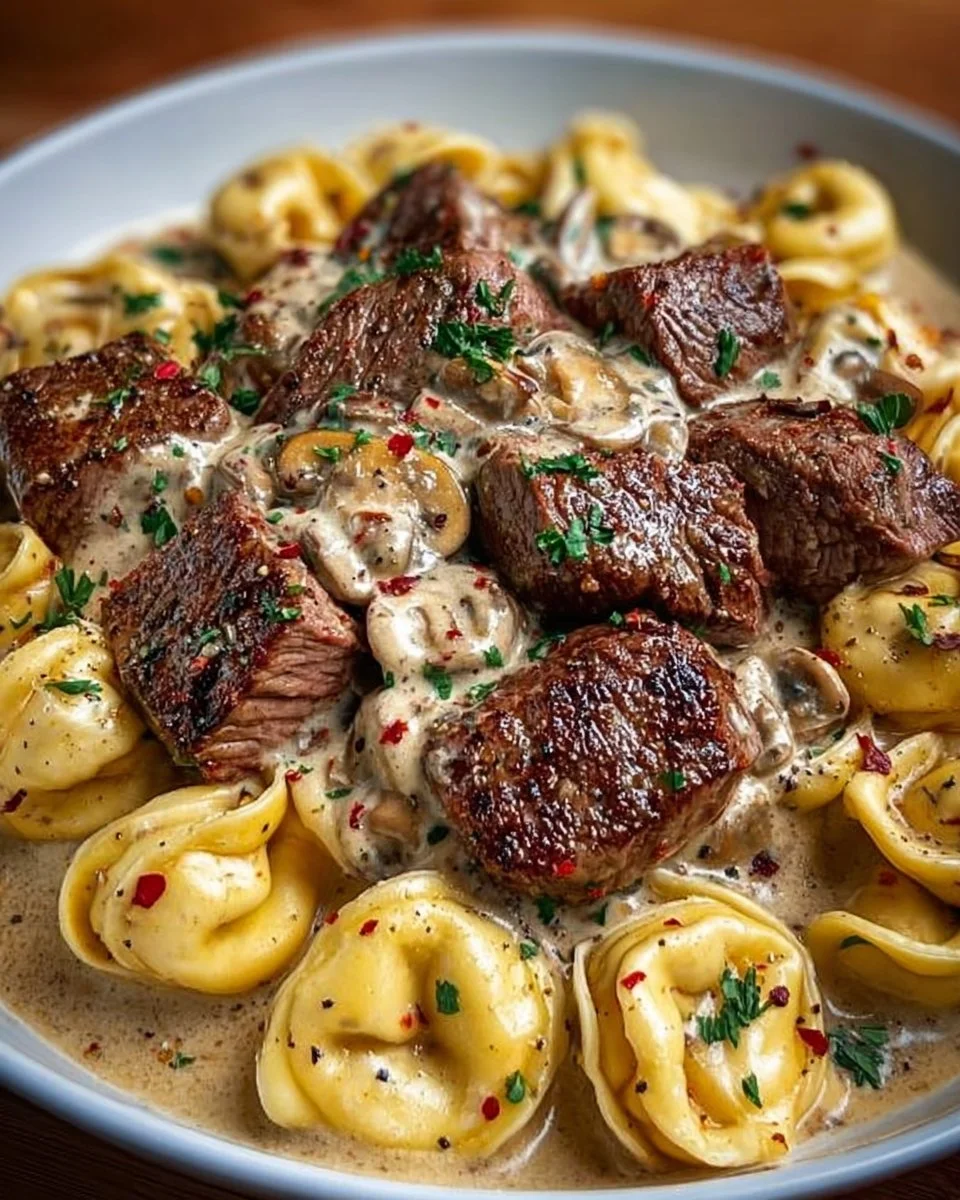 Cracked Garlic Steak Tortellini in Creamhouse Sauce Bliss