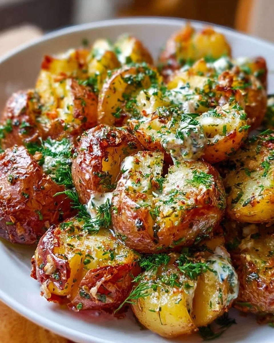 Crispy Smashed Potato Salad