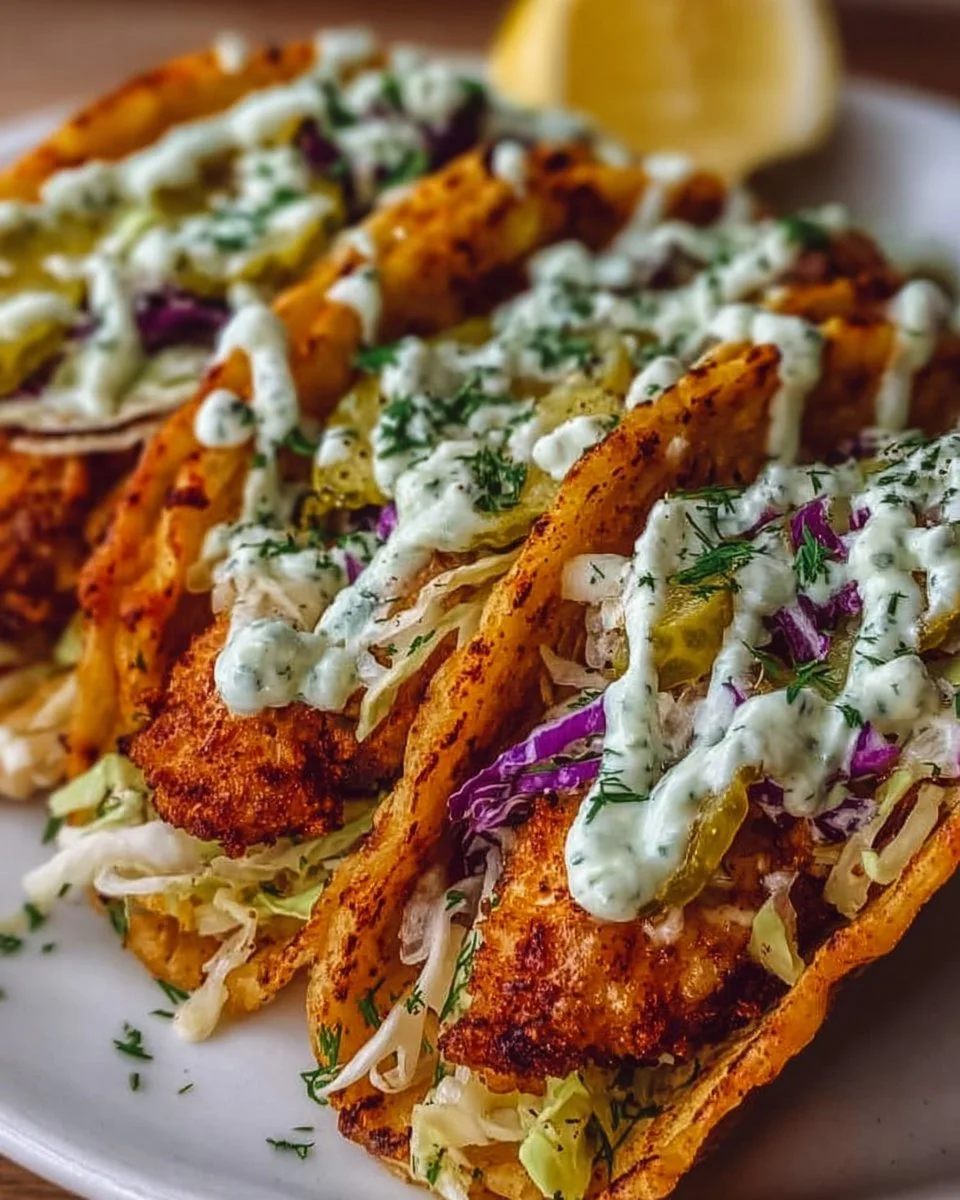 Dill Pickle Ranch Smash Chicken Tacos Recipe