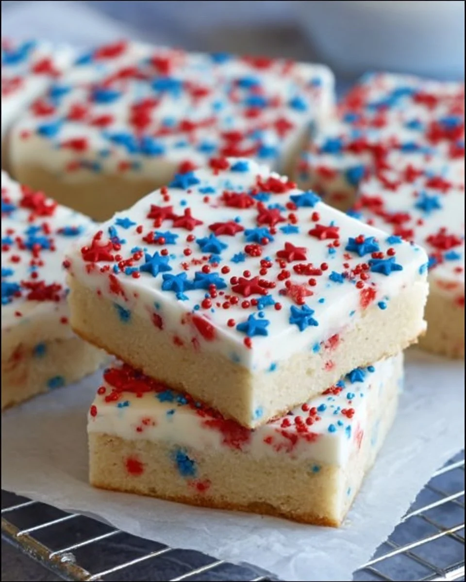Patriotic Sugar Cookie Bars – Easy 4th of July Dessert Recipe