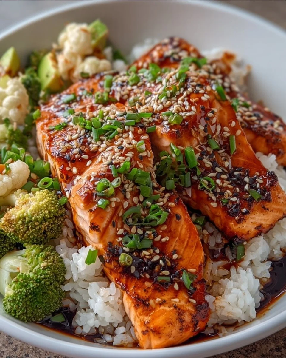 Sriracha Honey Salmon Bowls