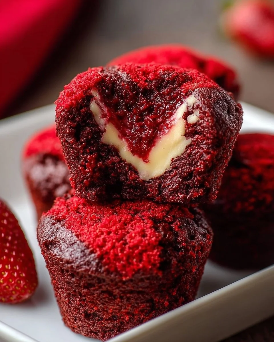 Sweet Red Velvet Brownie Bites
