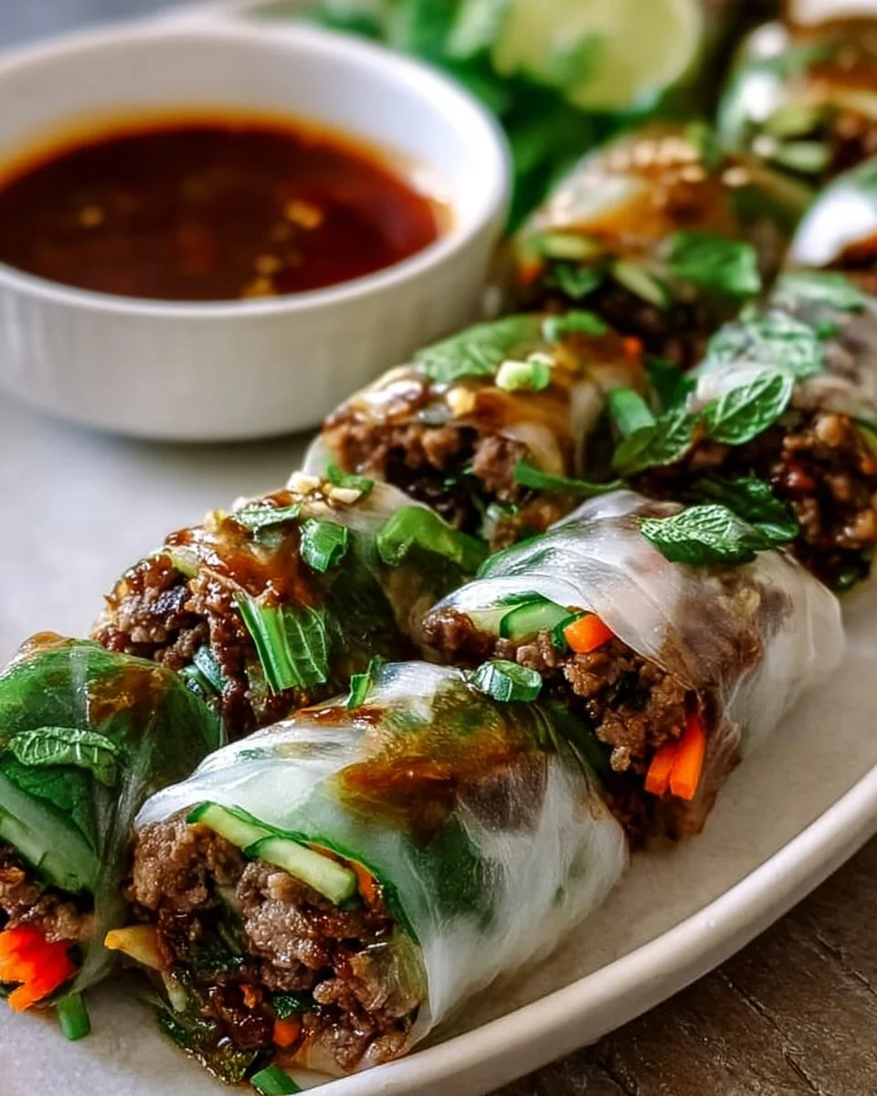 Thai Basil Beef Rolls
