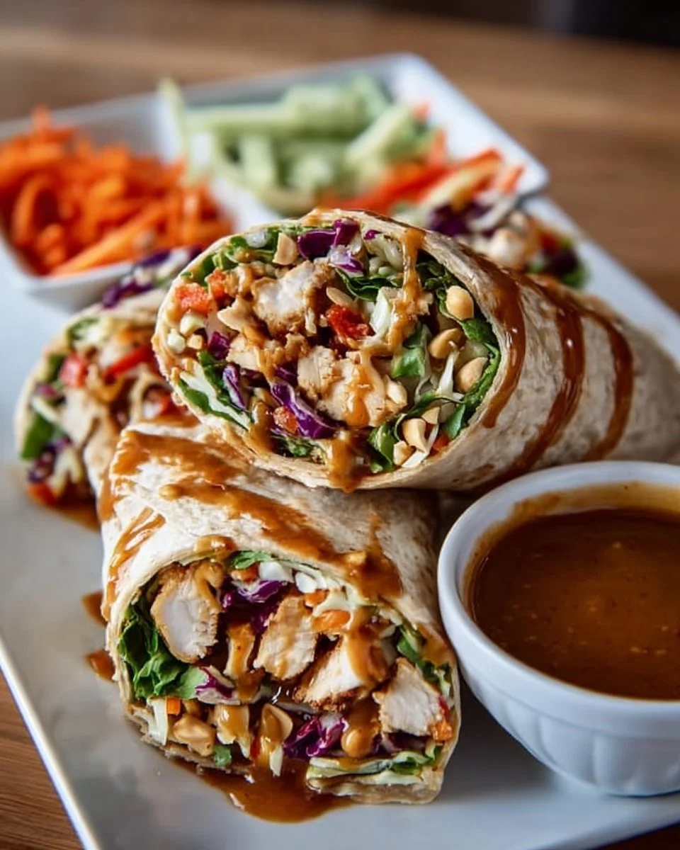 Thai Peanut Chicken Wraps