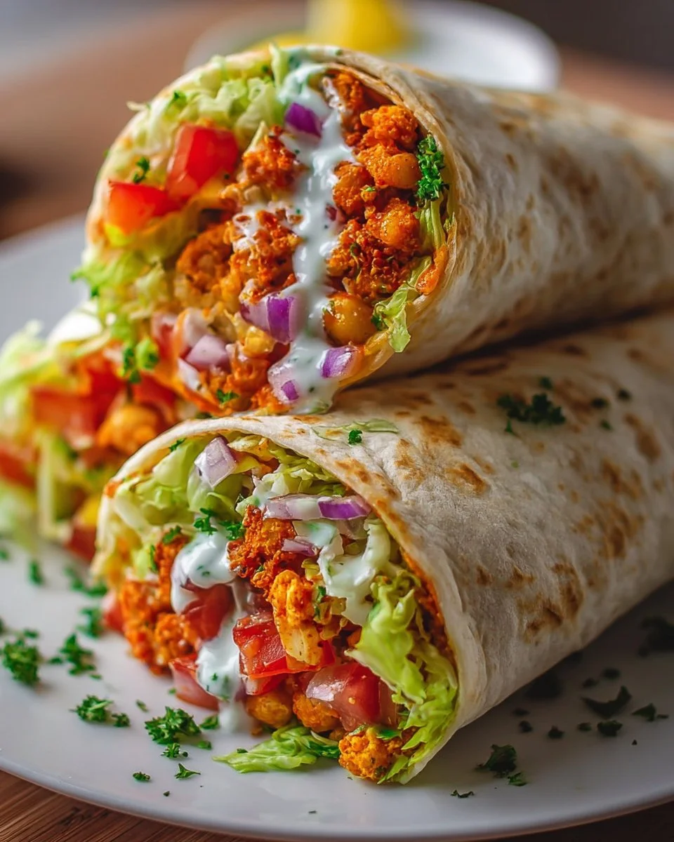 15-Minute Buffalo Chickpea Wraps