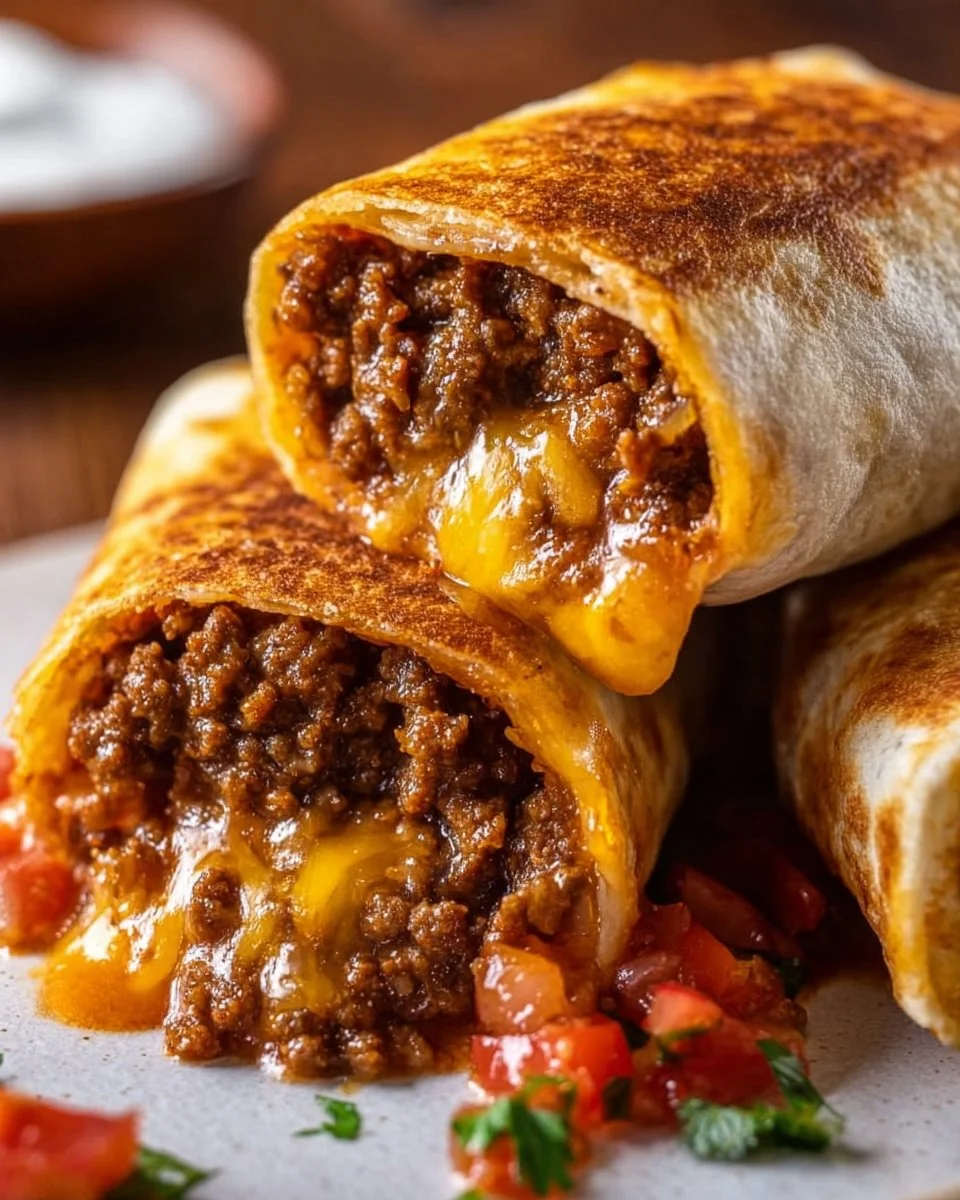 Beef and Cheese Chimichangas