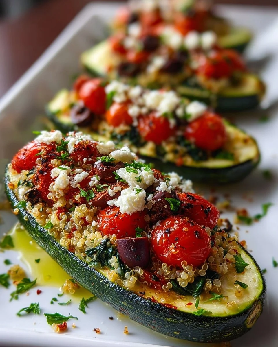 Mediterranean Stuffed Zucchini