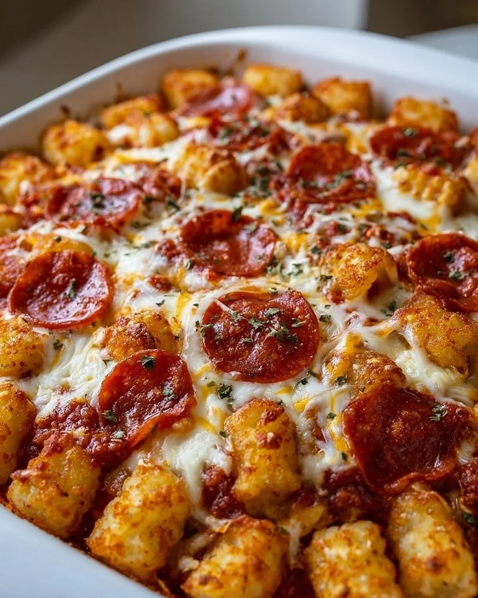 Pizza Tot Casserole