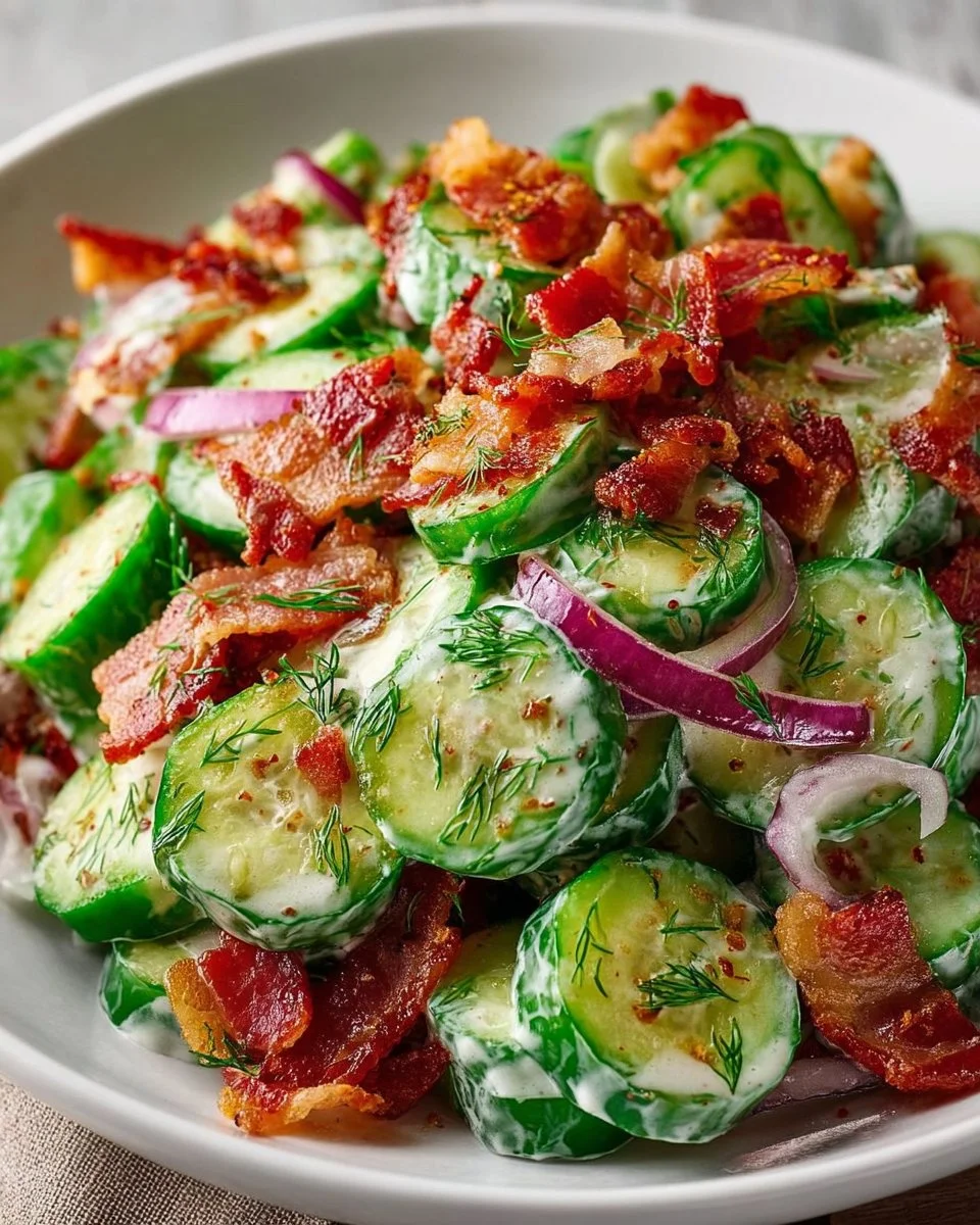 Savory Cucumber Salad with Bacon
