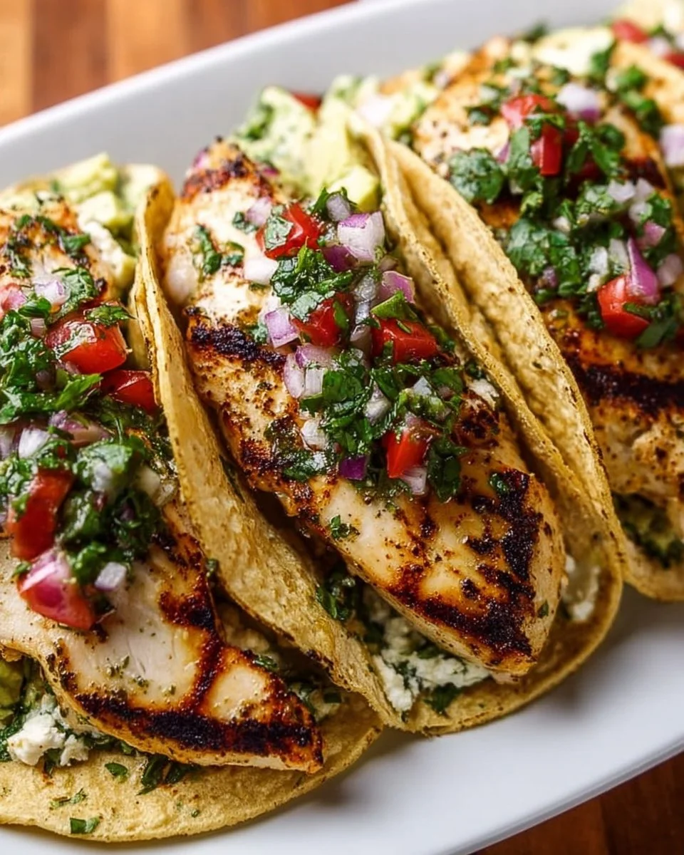 Cilantro Lime Grilled Chicken Tacos