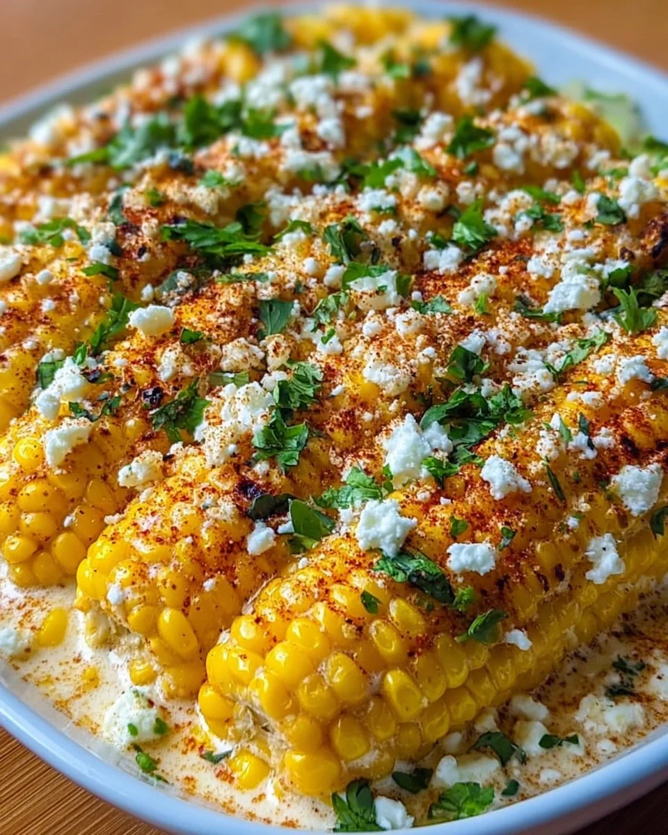 Creamy Mexican street corn cup with cheese and spices