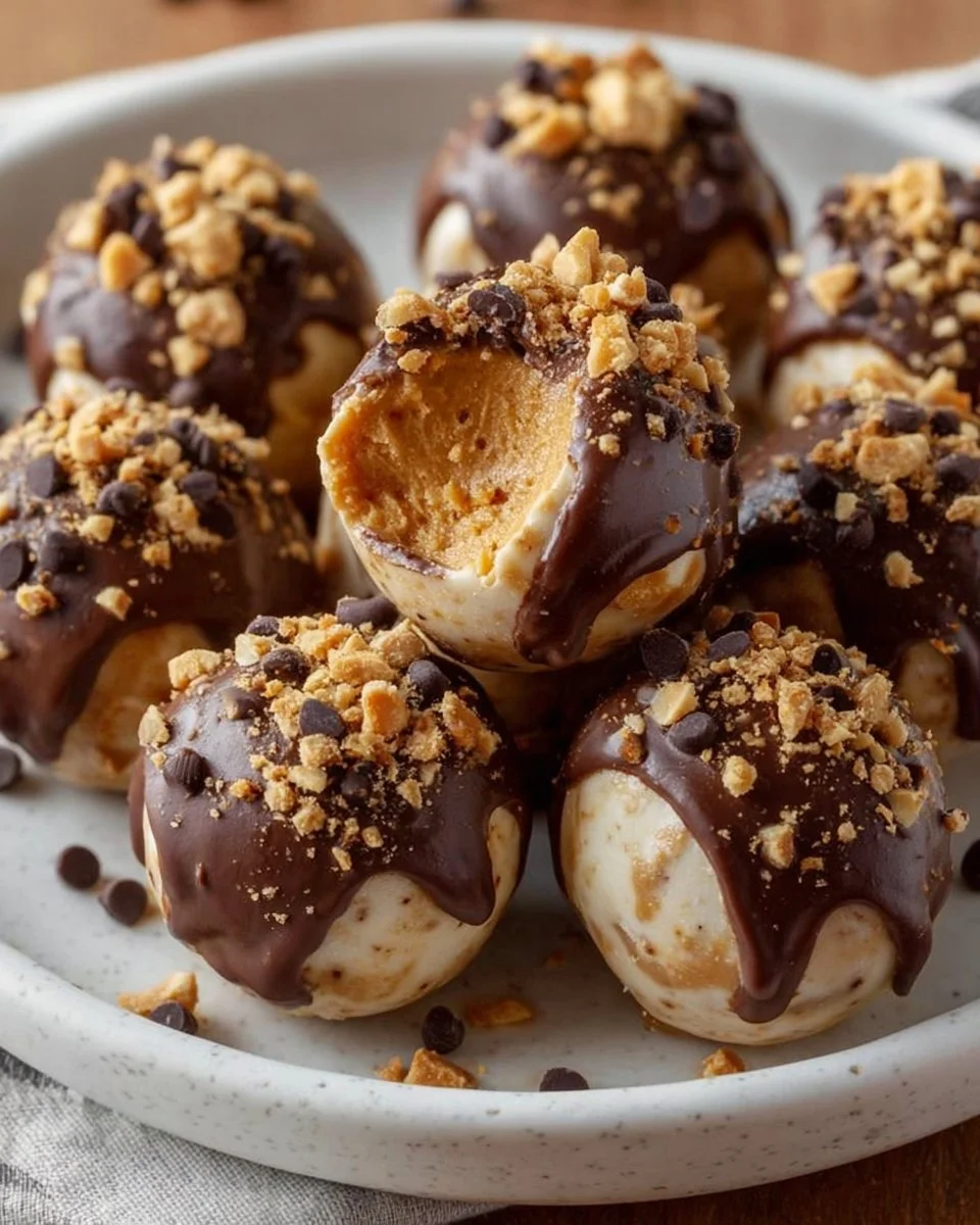 High Protein Frozen Peanut Butter Greek Yogurt Bites
