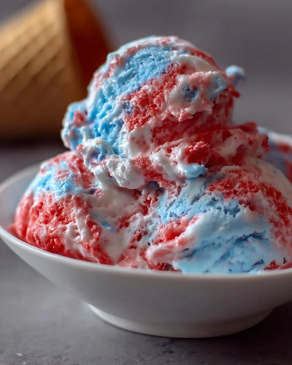 Patriotic Blue Red Ice Cream