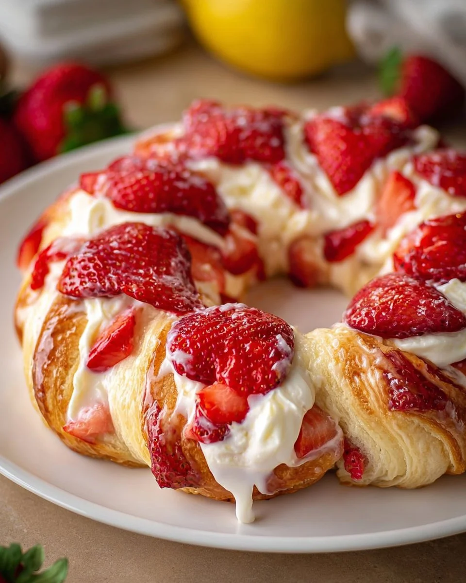 Strawberry Lemon Cream Cheese Crescent Ring