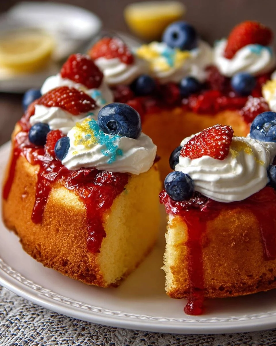 Sweet Berry Lemon Firecracker Cake