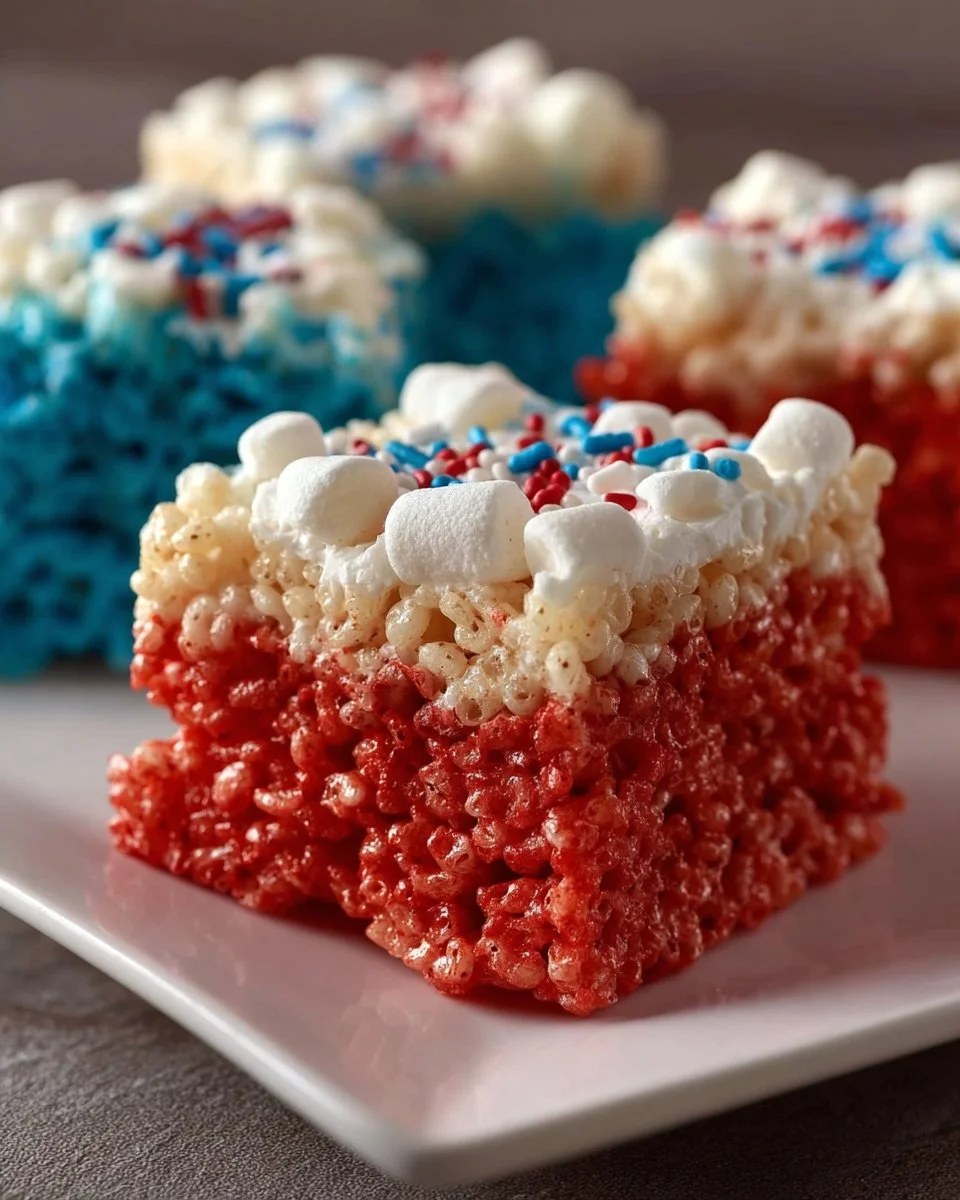 USA Flag Dessert Rice Krispie Bars