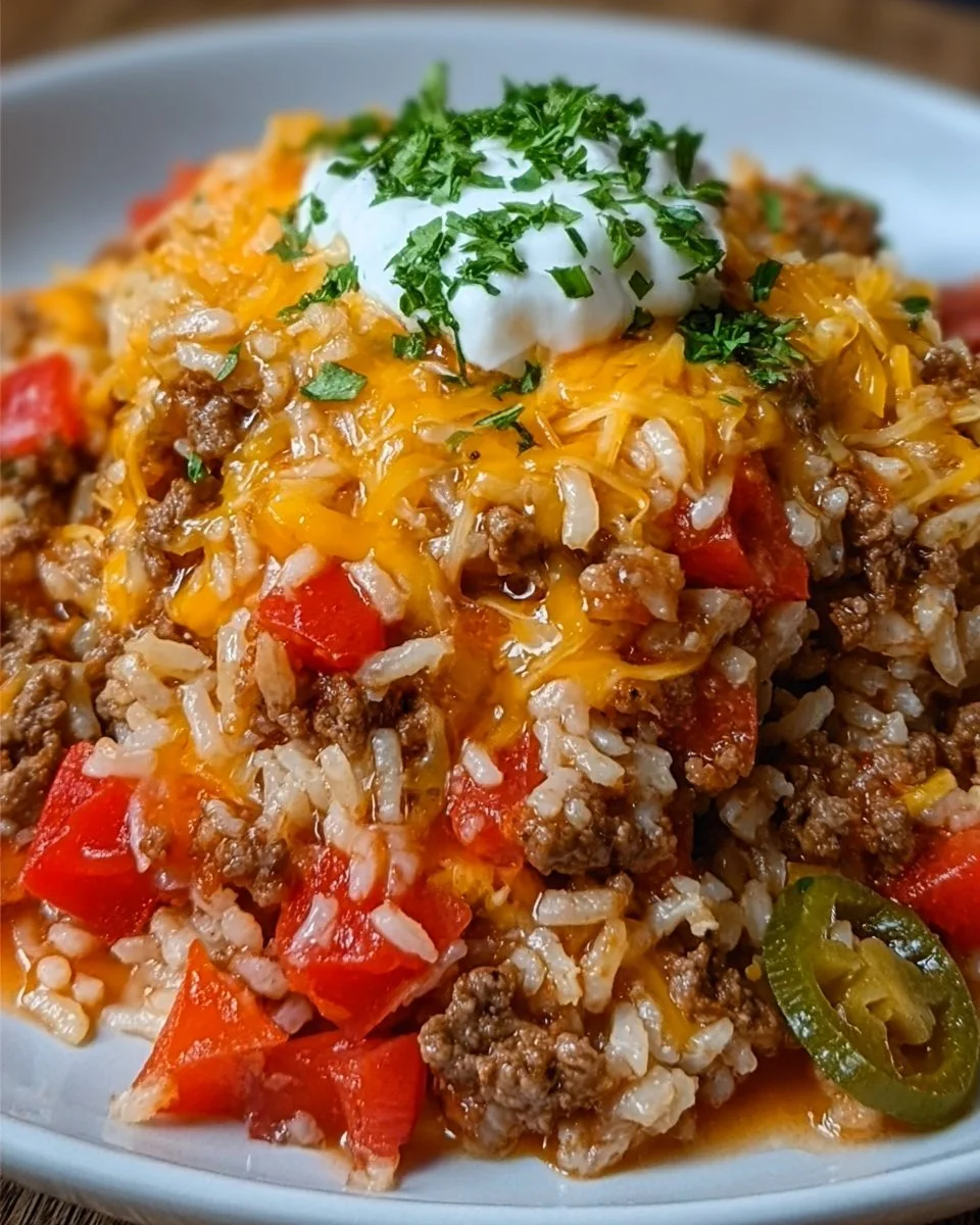 Cheesy Taco Beef &amp; Rice