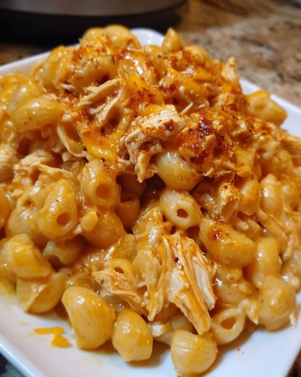 Crockpot BBQ Chicken Mac &amp; Cheese