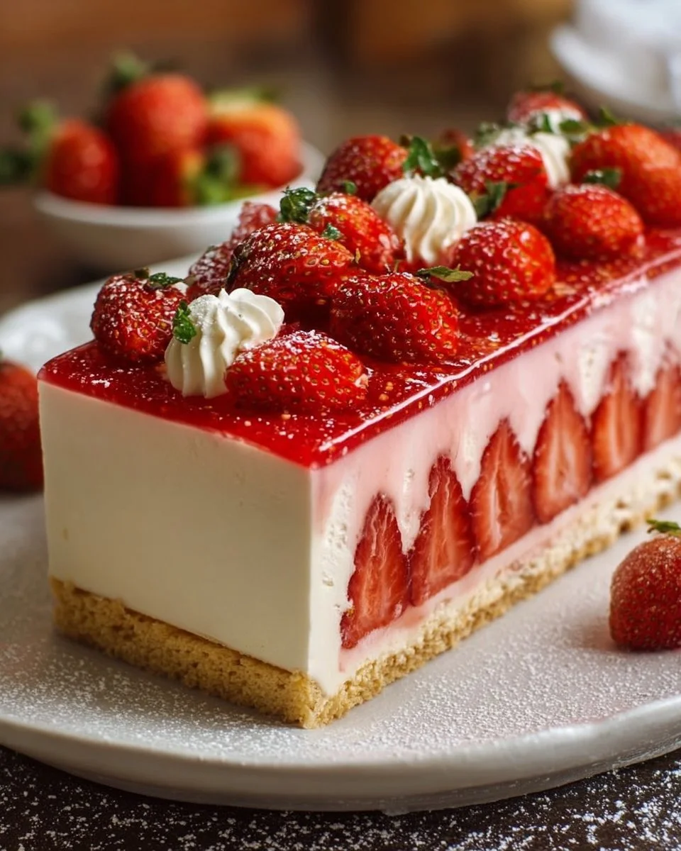 Strawberry Vanilla Cream Mousse Cake