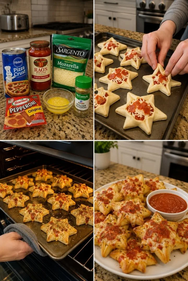 Cheesy Pizza Star Bites