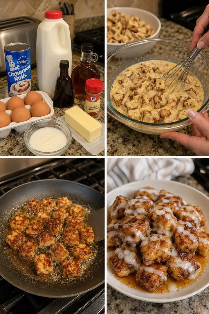 Cinnamon Roll French Toast Bites