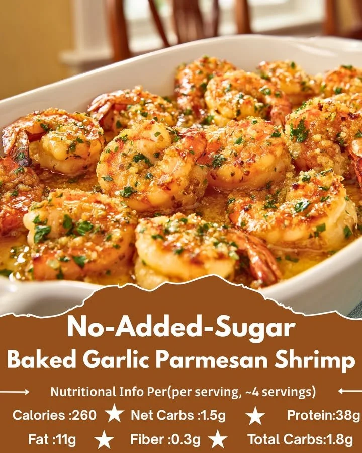 No-Added-Sugar Baked Garlic Parmesan Shrimp