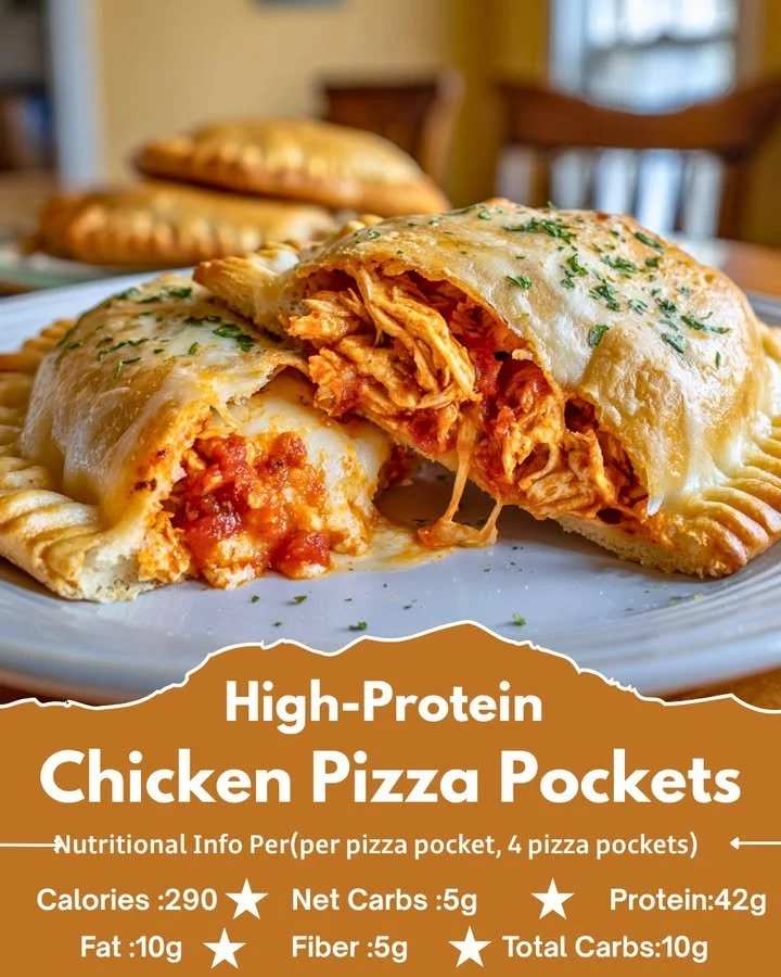 No-Added-Sugar High-Protein Chicken Pizza Pockets