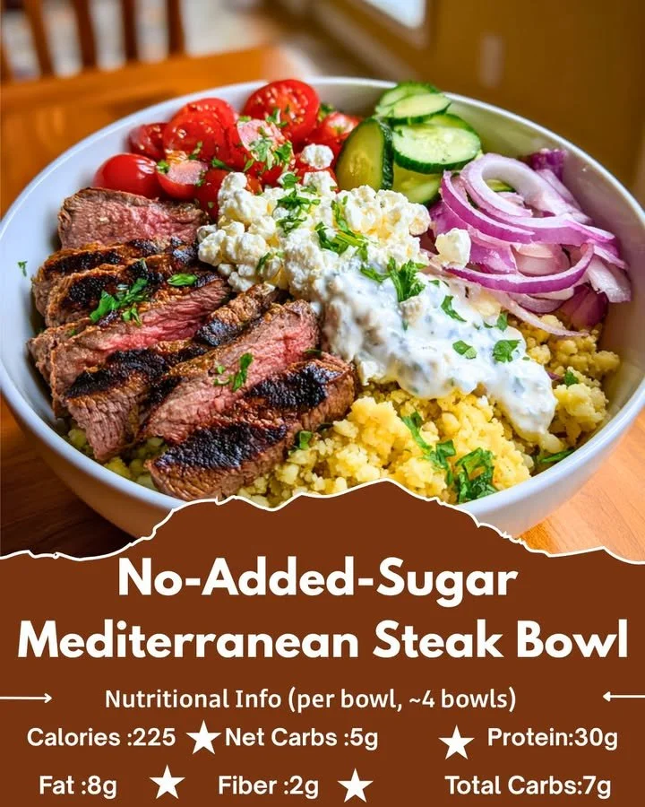No-Added-Sugar Mediterranean Steak Bowl