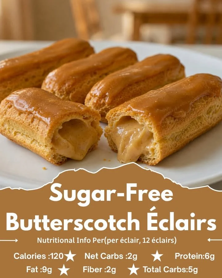 Sugar-Free Butterscotch Éclairs