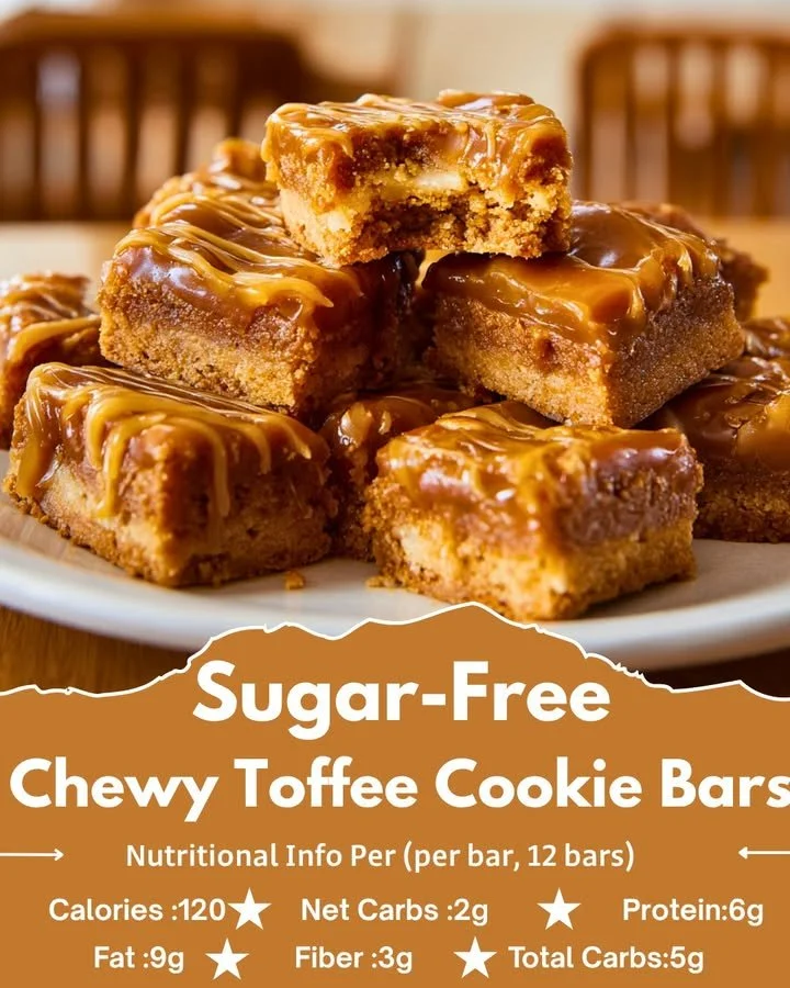 Sugar-Free Chewy Toffee Cookie Bars