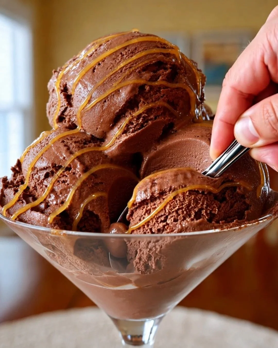 Sugar-Free Chocolate Caramel Cottage Cheese Ice Cream
