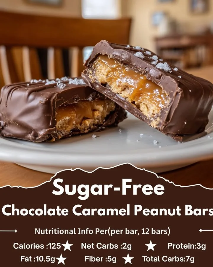 Sugar-Free Chocolate Caramel Peanut Bars