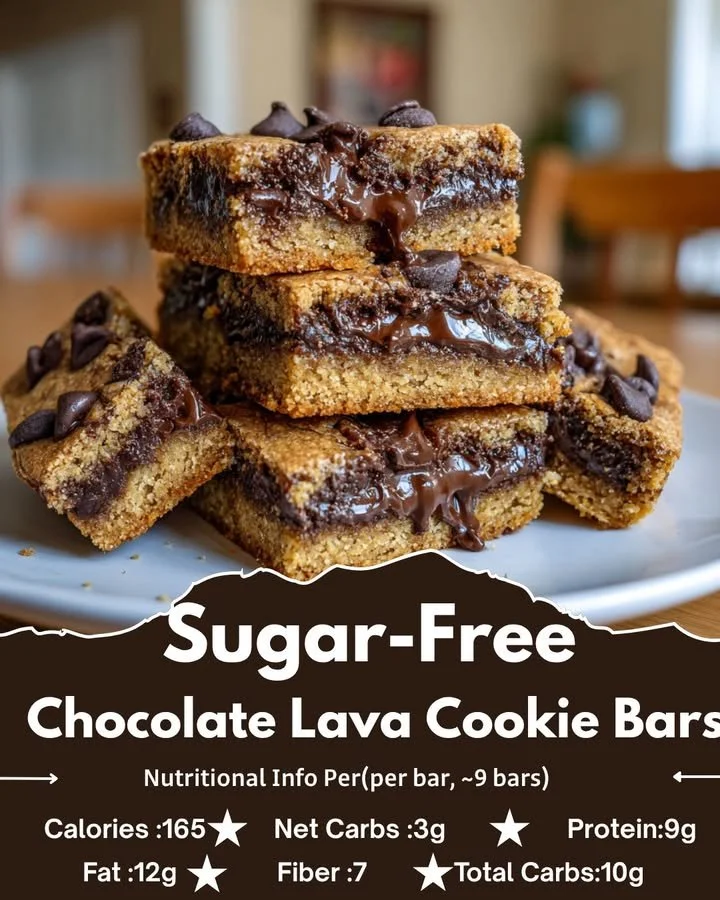 Sugar-Free Chocolate Lava Cookie Bars