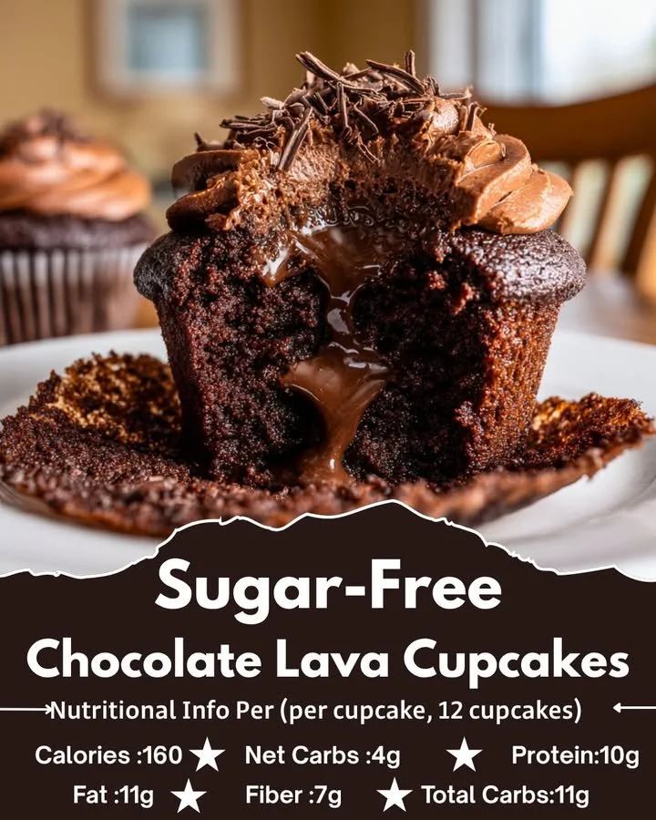 Sugar-Free Chocolate Lava Cupcakes