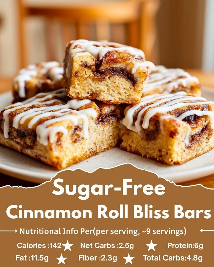 Sugar-Free Cinnamon Roll Bliss Bars