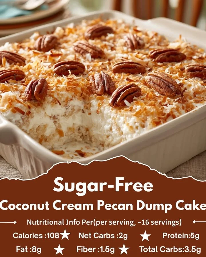 Sugar-Free Coconut Cream Pecan Dump Cake