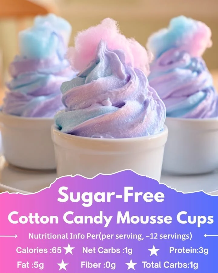 Sugar-Free Cotton Candy Mousse Cups