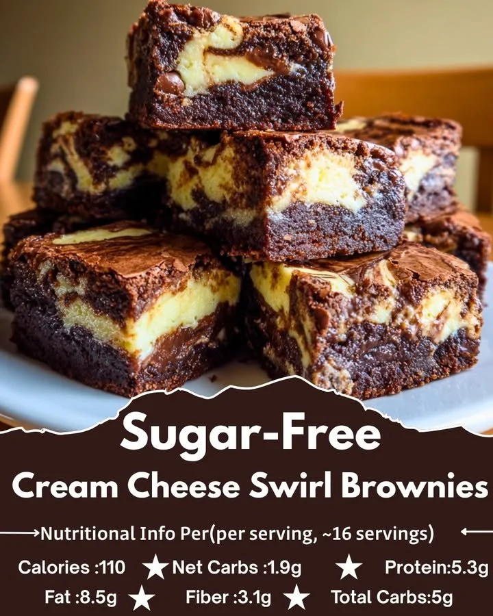 Sugar-Free Cream Cheese Swirl Brownies