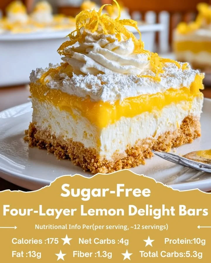 Sugar-Free Four-Layer Lemon Delight Bars