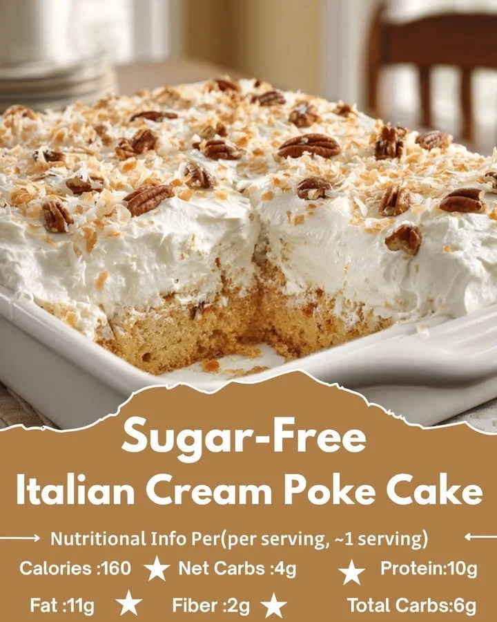 Sugar-Free Italian Cream Poke Cake