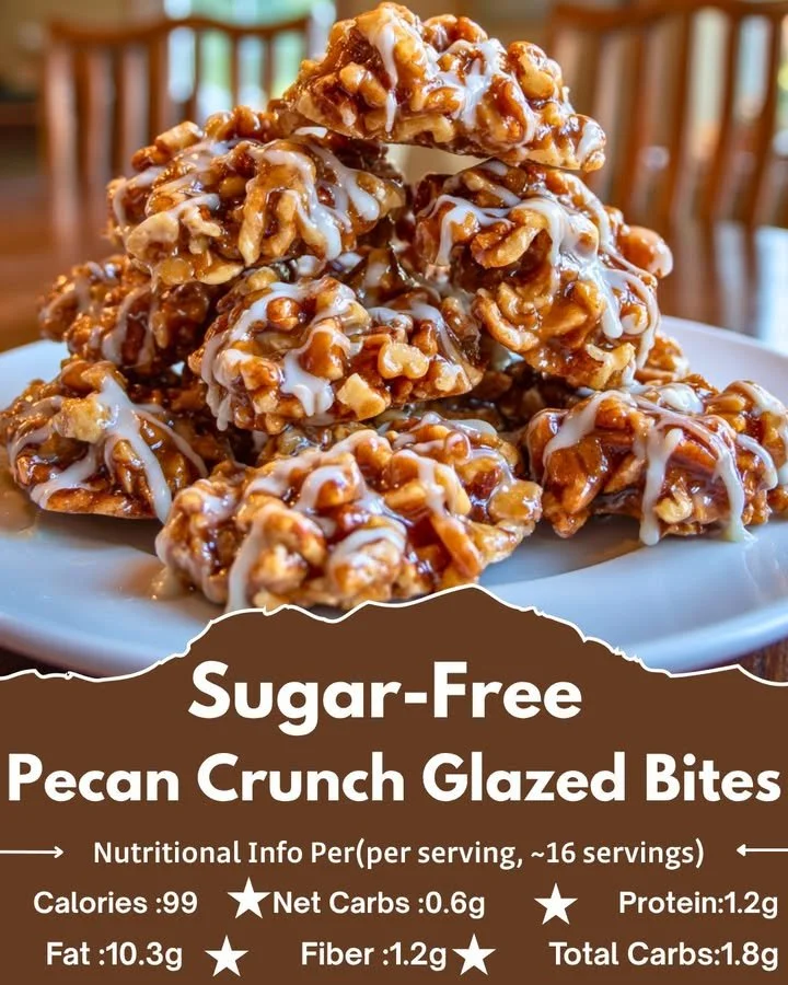 Sugar-Free Pecan Crunch Glazed Bites