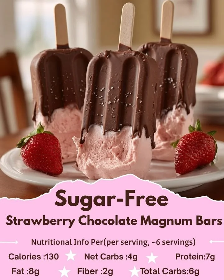 Sugar-Free Strawberry Chocolate Magnum Bars