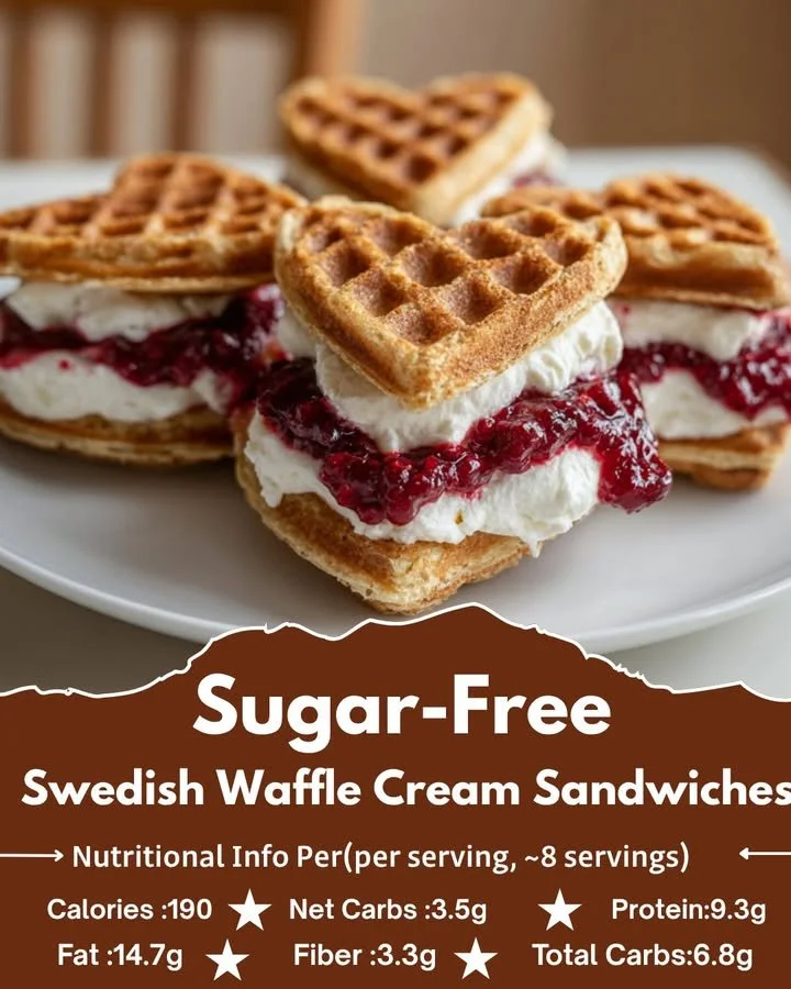 Sugar-Free Swedish Waffle Cream Sandwiches